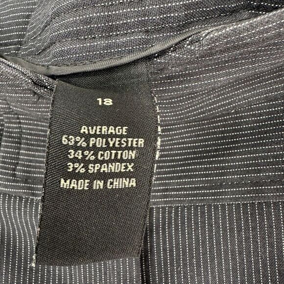 Lane Bryant Womens Pinstripe Pants Size 18 Navy Blue Stretch Career Office Work - Picture 4 of 9